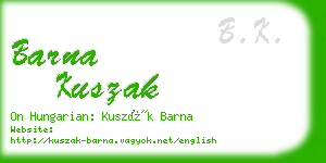 barna kuszak business card